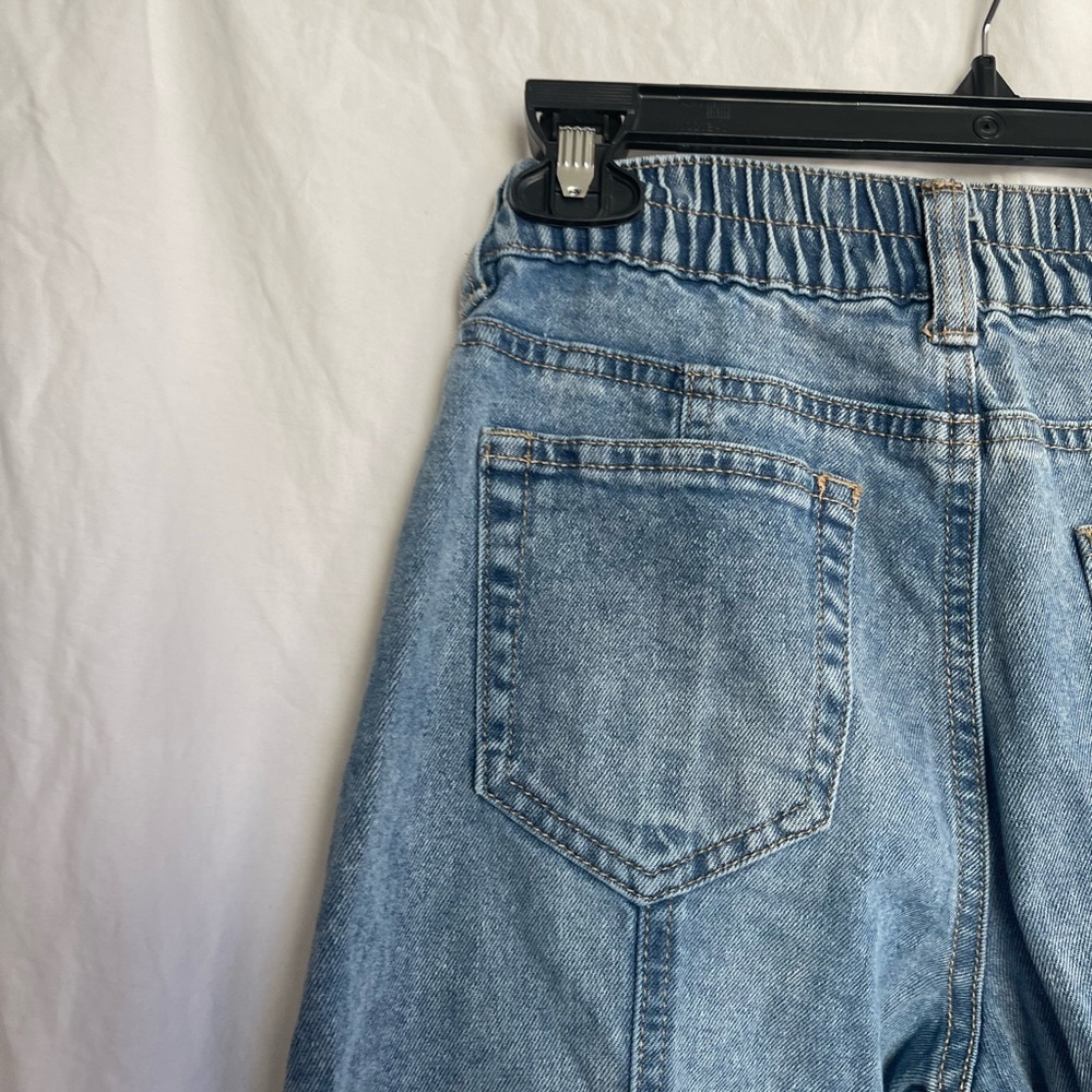 Madden NYC Mid-Rise Loose Fitted Jeans Wide Leg Denim Cargo Utility Size Small - Picture 11 of 16